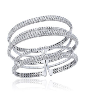 Pavé Diamond 5-Row Up & Down Cuff Bracelet