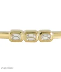 Yellow Gold Stackable Bangle With Bezel-Set Diamonds