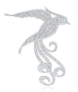 Diamond Phoenix Brooch