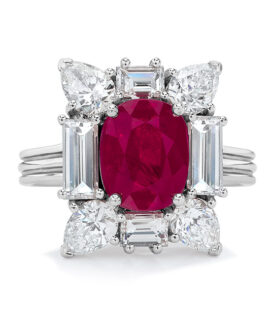 Burmese Ruby and Diamond Ring