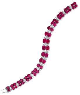Burmese Ruby and Diamond Bracelet