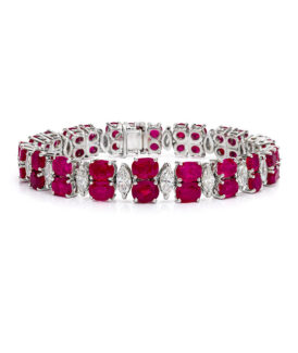 Burmese Ruby and Diamond Bracelet