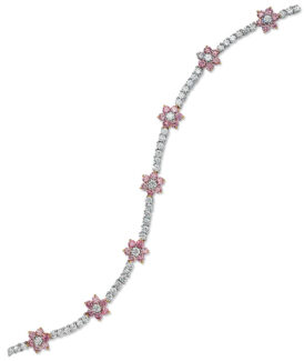 Pink Diamond Flower Bracelet