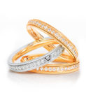 Diamond Julie Yellow Gold and White Gold Rings