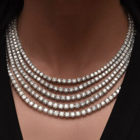 5-Row Graduating Diamond Necklace