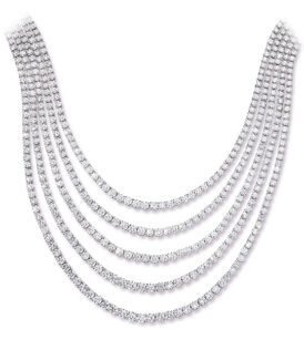 5-Row Graduating Diamond Necklace