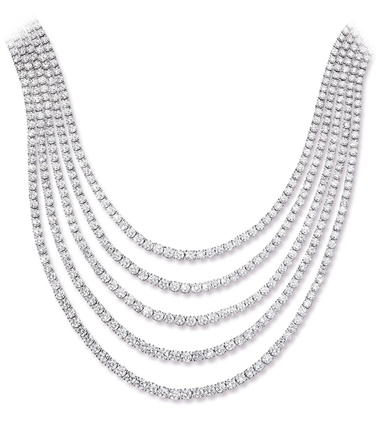 5-Row Graduating Diamond Necklace