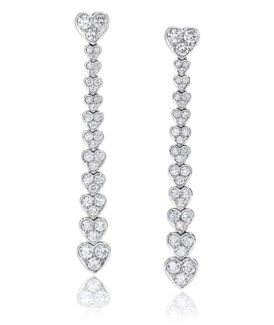 Diamond Heart Drop Earrings