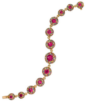 Rubelite and Multi-Color Sapphire Bracelet