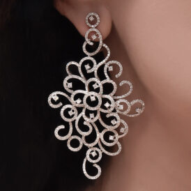 Swirly Openwork Diamond Earrings