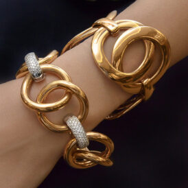 Gold and Diamond Link Bracelet