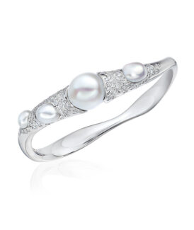 Baroque Pearl and Diamond Bangle