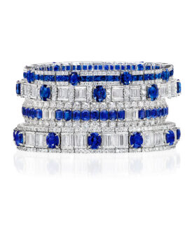 Oval Sapphire and Diamond Bracelet