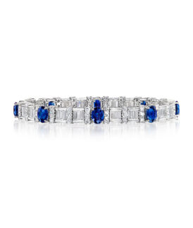 Oval Sapphire and Diamond Bracelet