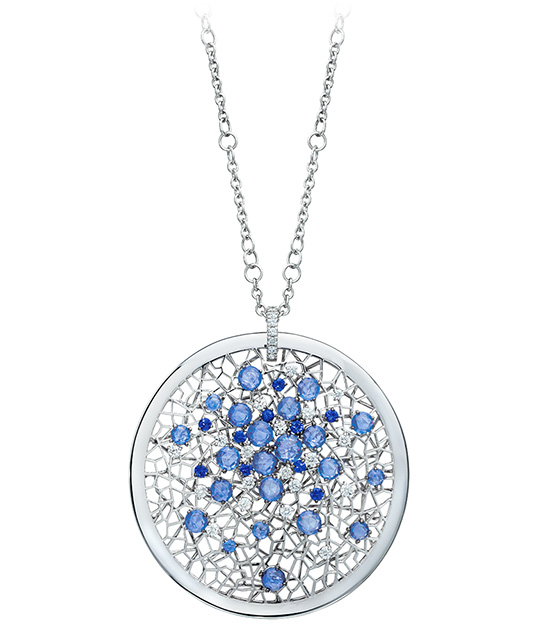 Blue Sapphire and Diamond Pendant