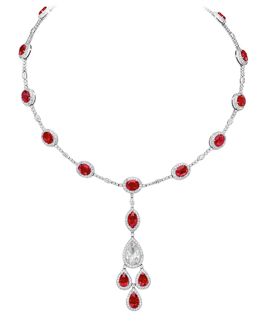 Ruby and Diamond Drop Necklace | CELLINI JEWELERS