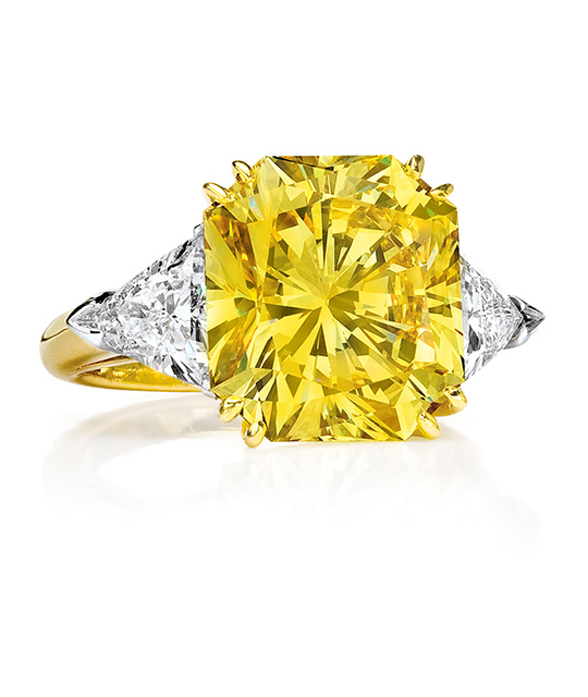 Fancy Vivid Yellow Radiant-Cut Diamond Ring
