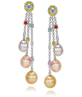 Multi-Color Pearl Drop Earrings