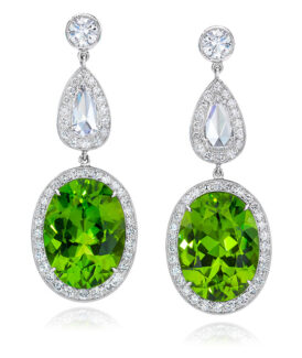 Oval Peridot Drop Earrings