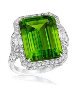 Emerald Cut Peridot Ring