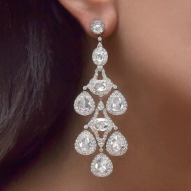 Rose-Cut Chandelier Drop Earrings