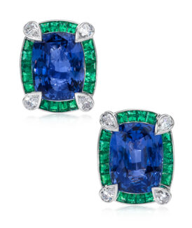 Sapphire and Emerald Earrings