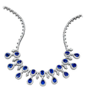 Oval and Pear Shape Sapphire Necklace