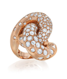 Diamond and Rose Gold Knot Ring