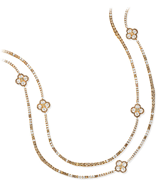 Long Brown and White Diamond Necklace | CELLINI JEWELERS