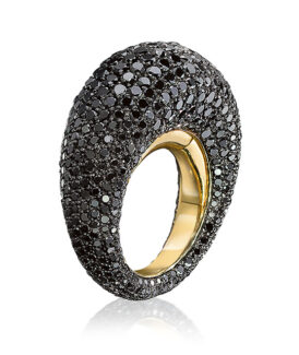 Black Diamond Pavé Dome Ring