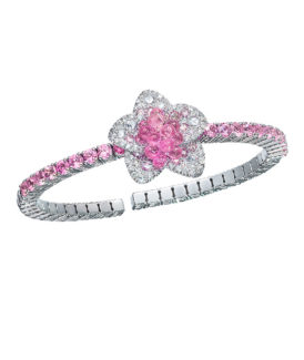 Pink Sapphire Briolette Flower Bracelet