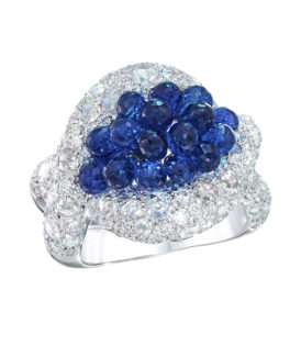 Blue Sapphire Briolette Braid Ring