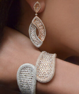 Diamond Overlap Drop Earrings