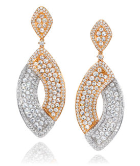 Diamond Overlap Drop Earrings
