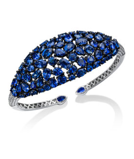 Oval Rose-Cut Sapphire Cuff