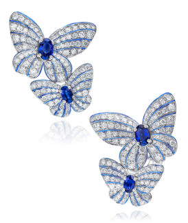 Butterfly Earrings with Sapphires and Diamonds