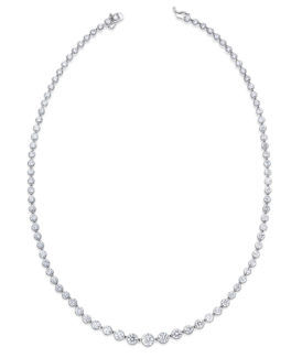 Graduating Shared-Prong Diamond Riviere Necklace