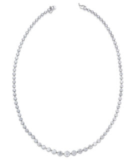 Graduating Shared-Prong Diamond Riviere Necklace