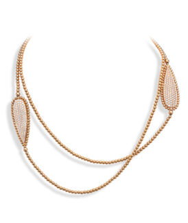 Beaded Rose Gold and Diamond Necklace