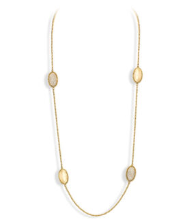 Beaded Yellow Gold and Diamond Necklace