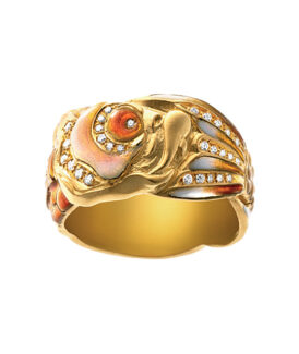 Enamel and Diamond Ring
