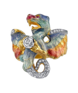 Enamel Dragon Ring