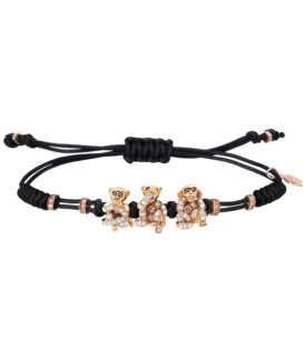 Hear No Evil Speak No Evil See No Evil Bracelet with Brown & White Diamonds