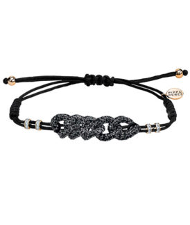 Black Diamond Gourmette Chain Links Bracelet