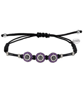 3 Amethyst Evil Eyes Bracelet