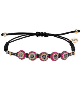 5 Ruby Evil Eyes Bracelet