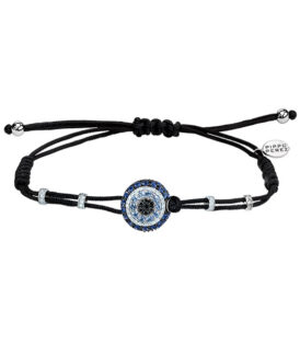 Small Blue Sapphire Evil Eye Bracelet