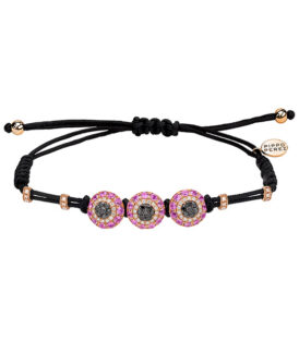 3 Pink Sapphire Evil Eyes Bracelet