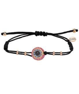 Pink and Blue Sapphire Evil Eye Bracelet