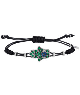 Tsavorite and Sapphire Fatima Hand Bracelet